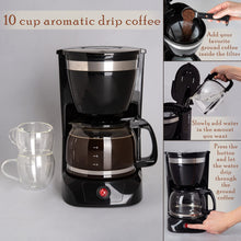 Load image into Gallery viewer, Mixpresso 8-Cup Drip Coffee Maker Programmable, Coffee Pot Machine Including Reusable &amp; Removable Coffee Filter, Black Electric Coffee Maker