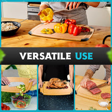 Load image into Gallery viewer, Dishwasher Safe Cutting Boards for Kitchen - 2 Piece Large Composite Wood Cutting Board Set with Non-Slip Feet and Juice Groove (14.5&quot; x 11&quot; and 11.7&quot; x 9.3&quot;) - Thin, Lightweight, Eco-Friendly