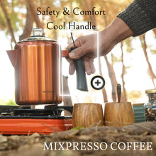 Load image into Gallery viewer, Mixpresso Stainless Steel Stovetop Coffee Percolator, 52 oz Classic Percolator Coffee Pot, Excellent As Camping Pot, 12 Cup Stainless Steel Camping Coffee Makers, Cool-Touch Handle.