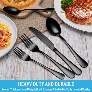 50 Piece Silverware Set Service for 10,Premium Stainless Steel Flatware Set,Mirror Polished Cutlery Utensil Set,Durable Home Kitchen Eating Tableware Set,Include Fork Knife Spoon Set,Dishwasher Safe