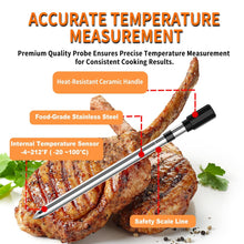 Load image into Gallery viewer, Smart Bluetooth Meat Thermometer - Long Range Wireless Food Thermometer, Temp Monitor with Dual Probes for BBQ, Oven, Grill &amp; Smoker-Effortless Steak, Pork, and Turkey Cooking