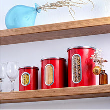 Load image into Gallery viewer, Mixpresso 3 Piece Black Canisters Sets For The Kitchen, Jars With See Window, Airtight Coffee Container Tea Organizer &amp; Sugar Canister, Kitchen Canisters Set of 3 Black Kitchen Décor