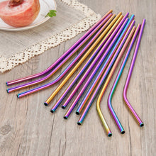 Load image into Gallery viewer, 20 Pack Reusable Stainless Steel Metal Straws,10.5&quot; &amp; 8.5&quot; Reusable Drinking Straws with 20 Silicone Tips 5 Straw Brushes 1 Travel Case,Eco Friendly Extra Long Metal Straw Fit for 20 24 30 oz Tumbler