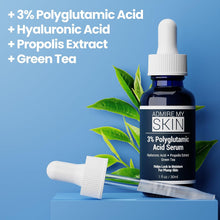Load image into Gallery viewer, Admire My Skin Organic Polyglutamic Acid Facial Serum - Powerful Hydration &amp; Anti Aging + Hyaluronic Acid + Propolis 1oz
