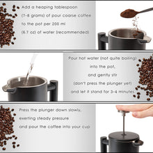Load image into Gallery viewer, Mixpresso Stainless Steel French Press Coffee Maker 27 Oz 800 ml, Double Wall Insulated French Press Stainless Steel &amp; Tea Brewer Easy Clean &amp; Easy Press Strong Quality Metal Coffee Press.