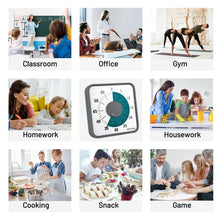 Load image into Gallery viewer, Secura 60-Minute Visual Countdown Timer, 7.5-Inch Oversize Classroom Visual Timer for Kids and Adults, Durable Mechanical Kitchen Timer Clock with Magnetic Backing (Blue)