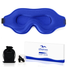 Load image into Gallery viewer, Sleep Eye Mask for Men Women, Sleeping Mask for Side Sleeper, Travel Blackout Night Blindfold Eye Shade Cover with Adjustable Strap (Black)