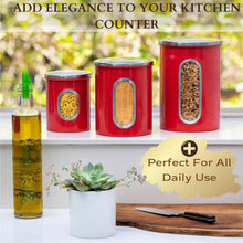 Load image into Gallery viewer, Mixpresso 3 Piece Black Canisters Sets For The Kitchen, Jars With See Window, Airtight Coffee Container Tea Organizer &amp; Sugar Canister, Kitchen Canisters Set of 3 Black Kitchen Décor
