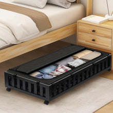 Load image into Gallery viewer, 2 Pack Bamboo Under Bed Storage with Wheels, 39”x20”x7.8” Lager Under Bed Storage Containers (Brown)