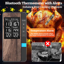 Load image into Gallery viewer, Wireless Meat Thermometer-Multi Sensors Digital Food Thermometer with Ultra-Thin Probes, App&amp;Host Control- Accuracy Bluetooth Meat Thermometer for BBQ, Oven, Grill, Smoker