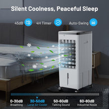 Load image into Gallery viewer, 3-IN-1 Portable Air Conditioners, Evaporative Air Cooler with 4 Ice Packs, 3 Speeds &amp; 4H Timer, 2-Gal Tank for 40H Cooling, No Window/Hose Needed Swamp Cooler, Remote Control AC for Room/Home/Office