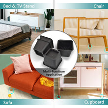 Load image into Gallery viewer, HauSun Bed Risers 3 Inch, Heavy Duty Square Furniture Frame Lift for Bed,Couch, Chair, Desk, Sofa and Bunk Bedpost, 4 Sets