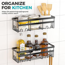 Load image into Gallery viewer, HomeHacks Shower Caddy, No Drilling Rustproof Organizer with Save Space Hooks, Apartment Essentials for Bathroom, Kitchen &amp; Living Room, Shelf for Inside Shower, 2-Pack