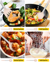 Load image into Gallery viewer, Pack of 4 Silicone Cooking Utensils Set, Non Stick Large Solid Spatulas, Heat Resistant Black Slotted Spoons, Ideal BPA Free Kitchen Turners for Frying, Mixing,Serving,Draining,Turning,Stirring
