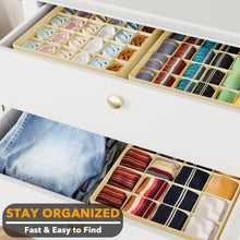 Load image into Gallery viewer, SpaceAid Drawer Organizer Clothes, 12 Pack Dresser Organizer Bins for Nursery, Closet Organization and Storage Dividers for Clothing, Baby Clothes, Underwears, Socks (Black)