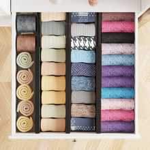 Load image into Gallery viewer, SpaceAid Bamboo Dresser Drawer Dividers 6 Pack, 4.65“ High Adjustable 12.5“-17” Drawer Organizers, Expandable Organization for Clothing, Clothes, Dressers, Natural