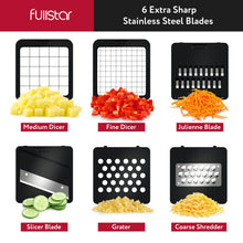 Load image into Gallery viewer, Fullstar Vegetable Chopper, Mandoline Slicer - Cheese Grater, Food Chopper with Container, Kitchen Gadgets, Home Essentials (6-in-1, White/Black)