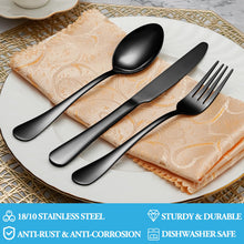 Load image into Gallery viewer, 50 Piece Silverware Set Service for 10,Premium Stainless Steel Flatware Set,Mirror Polished Cutlery Utensil Set,Durable Home Kitchen Eating Tableware Set,Include Fork Knife Spoon Set,Dishwasher Safe