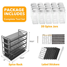 Load image into Gallery viewer, SpaceAid Pull Out Spice Rack Organizer with 20 Jars, Heavy Duty Slide Out Seasoning Organizer for Kitchen Cabinets, with 801 Labels and Chalk Marker, Left Facing