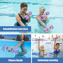 Load image into Gallery viewer, 2Pack Water Dumbbells, Aquatic Exercise Dumbbells, EVA Foam Barbells for Men Women Youth Water Workouts