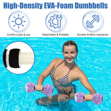 Load image into Gallery viewer, 2Pack Water Dumbbells, Aquatic Exercise Dumbbells, EVA Foam Barbells for Men Women Youth Water Workouts