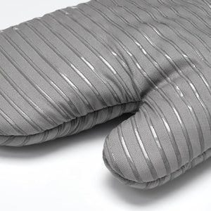Beneno Non-Slip Silicone Textured Cotton Oven Mitts, Heat Resistant up to 500° F, Flexible Grip with 14.3"x7" Longer Protection, Durable 100% Cotton Oven Mitts for Kitchen & Barbecue, 2-Pack, Gray