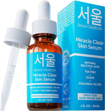 Load image into Gallery viewer, SeoulCeuticals Korean Acne Serum, Skin Care Treatment for Acne Prone Skin - Rapid Action Salicylic Acid, Tea Tree &amp; Clove For Even Skin Tone 1oz