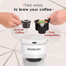 Load image into Gallery viewer, Mixpresso 2 in 1 Coffee Brewer, Single Serve &amp; Personal Coffee Maker, Compact Size Mini, Quick Brew Technology, 14oz Red