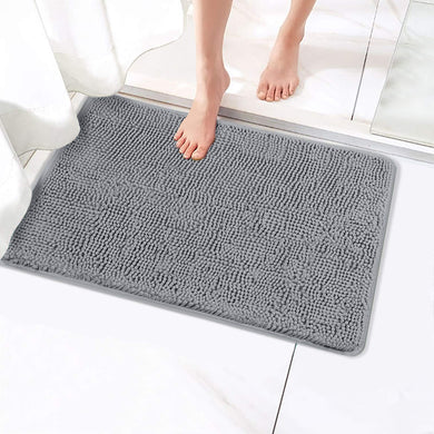 Secura Bathroom Rugs, 47 x 28 Inches, Extra Soft & Thick, Absorbent Water Bath Mat, Machine Washable Non-Slip Bath Mats for Bathroom, Shower, and Tub, Home Decor Accessories (Gray)