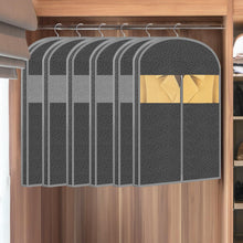 Load image into Gallery viewer, 4 Pack 61&#39;&#39; Garment Bags for Hanging Clothes Storage, Travel, Clear Dress Bags for Gowns Long, Suit Bags for Closet Storage, Grey
