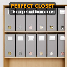 Load image into Gallery viewer, SpaceAid 8 Pack Bed Sheet Organizers and Storage, Foldable Sheet Organizer for Linen Closet, Sheets Set Folder Keeper with Window XL (Queen &amp; King Size) Bedding Container (Beige, 8 Pack)