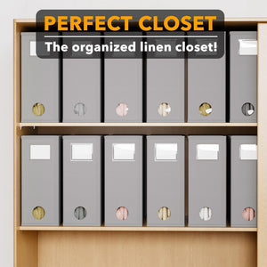 SpaceAid 8 Pack Bed Sheet Organizers and Storage, Foldable Sheet Organizer for Linen Closet, Sheets Set Folder Keeper with Window XL (Queen & King Size) Bedding Container (Beige, 8 Pack)