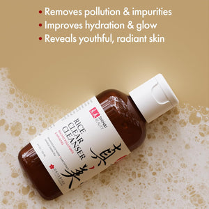 Japanese Face Wash Skincare Products - Japanese Rice Water Green Tea Cleanser - 99% Naturally Derived Japanese Beauty 4oz