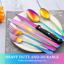 Load image into Gallery viewer, 24 Pcs Silverware Set with Steak Knives Service for 4,Stainless Steel Flatware Set,Mirror Polished Cutlery Utensil Set,Home Kitchen Eating Tableware Set,Include Fork Knife Spoon Set,Dishwasher Safe