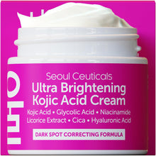 Load image into Gallery viewer, SeoulCeuticals Korean Kojic Acid Cream Dark Spot Remover + Glycolic Acid + Niacinamide + Cica + HA Moisturizer - Cruelty Free K Beauty Skincare 2oz
