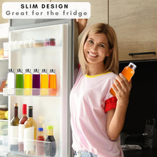 Load image into Gallery viewer, Brieftons Glass Water Bottles With Caps: Clear, 6 Pack, 18 Oz, Leakproof Lids, Premium Soda Lime, Best As Reusable Drinking Bottle, Sauce Jar, Juice Beverage Container, Kefir Kit, With Cleaning Brush