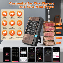 Load image into Gallery viewer, Wireless Meat Thermometer-Multi Sensors Digital Food Thermometer with Ultra-Thin Probes, App&amp;Host Control- Accuracy Bluetooth Meat Thermometer for BBQ, Oven, Grill, Smoker