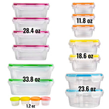 Load image into Gallery viewer, 50-Piece Plastic Food Storage Containers with Lids (24 Containers &amp; 24 Lids) - Leakproof, BPA-Free, Meal Prep Containers, Reusable Lunch Storage Set for Kitchen Organization (Pack of 50)