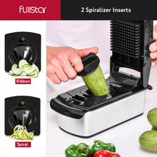 Load image into Gallery viewer, Vegetable Chopper and Spiralizer - Food Chopper with Container, Fruit Slicer, Kitchen Gadgets &amp; Accessories, Home Essentials (4 in 1, White)