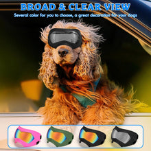 Load image into Gallery viewer, Large Dog Sunglasses Dog Goggles Pet Glasses Pet Eyewear with Adjustable Strap, Glasses for Medium Large Dog Swimming Skating Glasses Windproof Dustproof UV Proof (Black-Colorful)