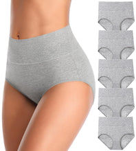 Load image into Gallery viewer, MISSWHO Cotton High Waisted Women Underwear Soft Briefs Full Coverage Comfy Ladies Panties (Regular &amp; Plus Size)