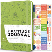 Load image into Gallery viewer, Clever Fox Gratitude Journal – Happiness, Positivity &amp; Affirmation Daily Journal – Inspirational Daily Notebook – 3 Months, A5 (Aquamarine)