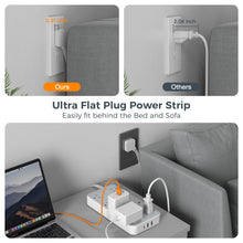 Load image into Gallery viewer, Power Strip Surge Protector, TESSAN Flat Plug Extension Cord with 8 Outlets 3 USB Charger(1 USB C), 1080 Joules Protection, Wall Mountable Charging Station for Home Office School Dorm Room Essentials