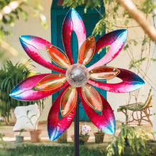 Load image into Gallery viewer, WONDER GARDEN Wind Spinners for Yard and Garden-Solar Wind Spinner - 5.2 FT Wind Sculptures &amp; Spinners Windmill with LED Light Glass Ball for Garden Patio Outdoor Decor