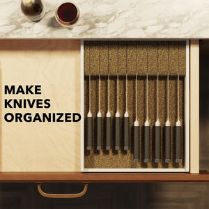 SpaceAid Large Knife Drawer Organizer Bamboo Insert Dock, Kitchen Steak Knives Holder Organizers Block for Drawer in Storage Organization (Large)