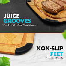 Load image into Gallery viewer, Dishwasher Safe Cutting Boards for Kitchen - 2 Piece Large Composite Wood Cutting Board Set with Non-Slip Feet and Juice Groove (14.5&quot; x 11&quot; and 11.7&quot; x 9.3&quot;) - Thin, Lightweight, Eco-Friendly