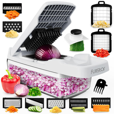 Vegetable Chopper & Mandoline Slicer for Kitchen - Food Chopper with Container, Cheese Grater, Home Essentials & Kitchen Gadgets (Lite - 9 in 1)