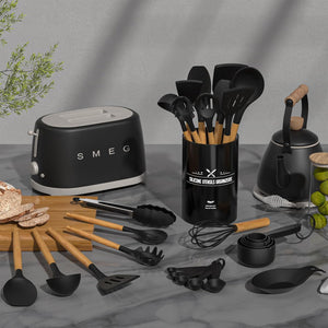 Umite Chef Kitchen Cooking Utensils Set, 5QT Enameled Cast Iron Dutch Oven