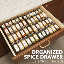 Load image into Gallery viewer, SpaceAid Bamboo Spice Drawer Organizer, (Need 3&quot; Deep Drawer) Expandable 4 Tier Spices Rack for Cabinet, Kitchen Seasoning Storage Insert (Jars Not Included, From 12&quot; to 23&quot; Wide)