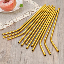 Load image into Gallery viewer, 20 Pack Reusable Stainless Steel Metal Straws,10.5&quot; &amp; 8.5&quot; Reusable Drinking Straws with 20 Silicone Tips 5 Straw Brushes 1 Travel Case,Eco Friendly Extra Long Metal Straw Fit for 20 24 30 oz Tumbler